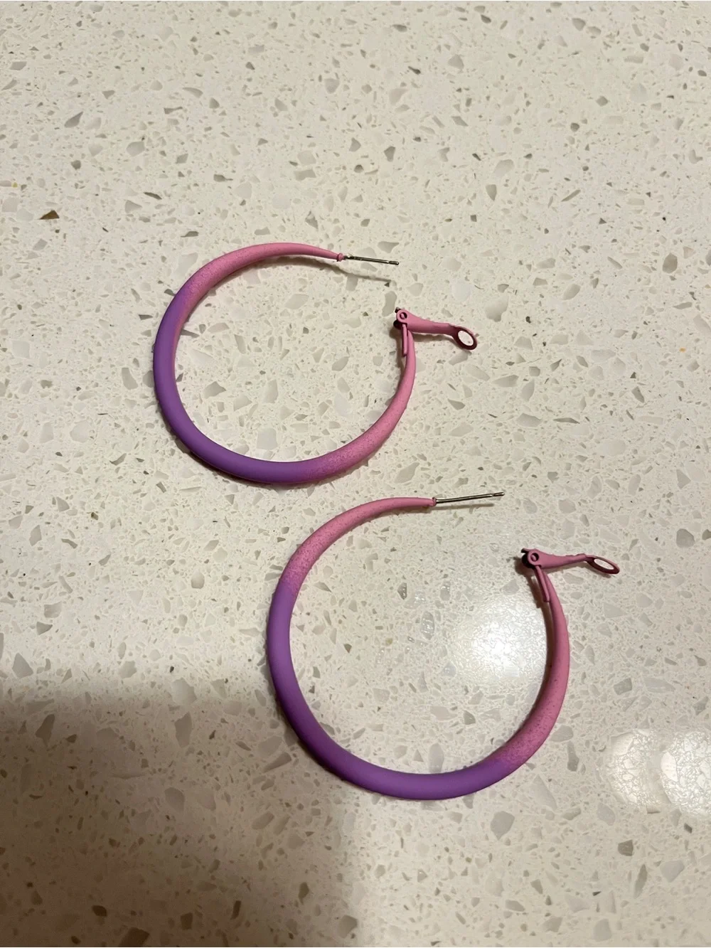 Minimalist Versatile Purple pink Hoop Earrings